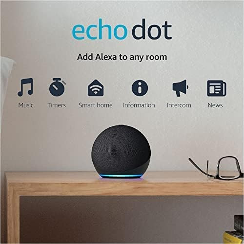 Echo Dot (4th Gen) | Sleek design with full sound, Bluetooth, and Alexa | Charcoal | Amazon (US)