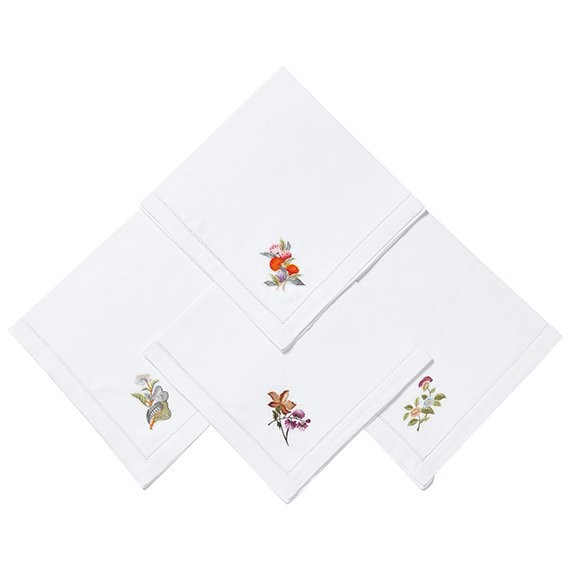 Adam Lippes Embroidered Roseraie Napkins - Multi | OKA Direct (UK)