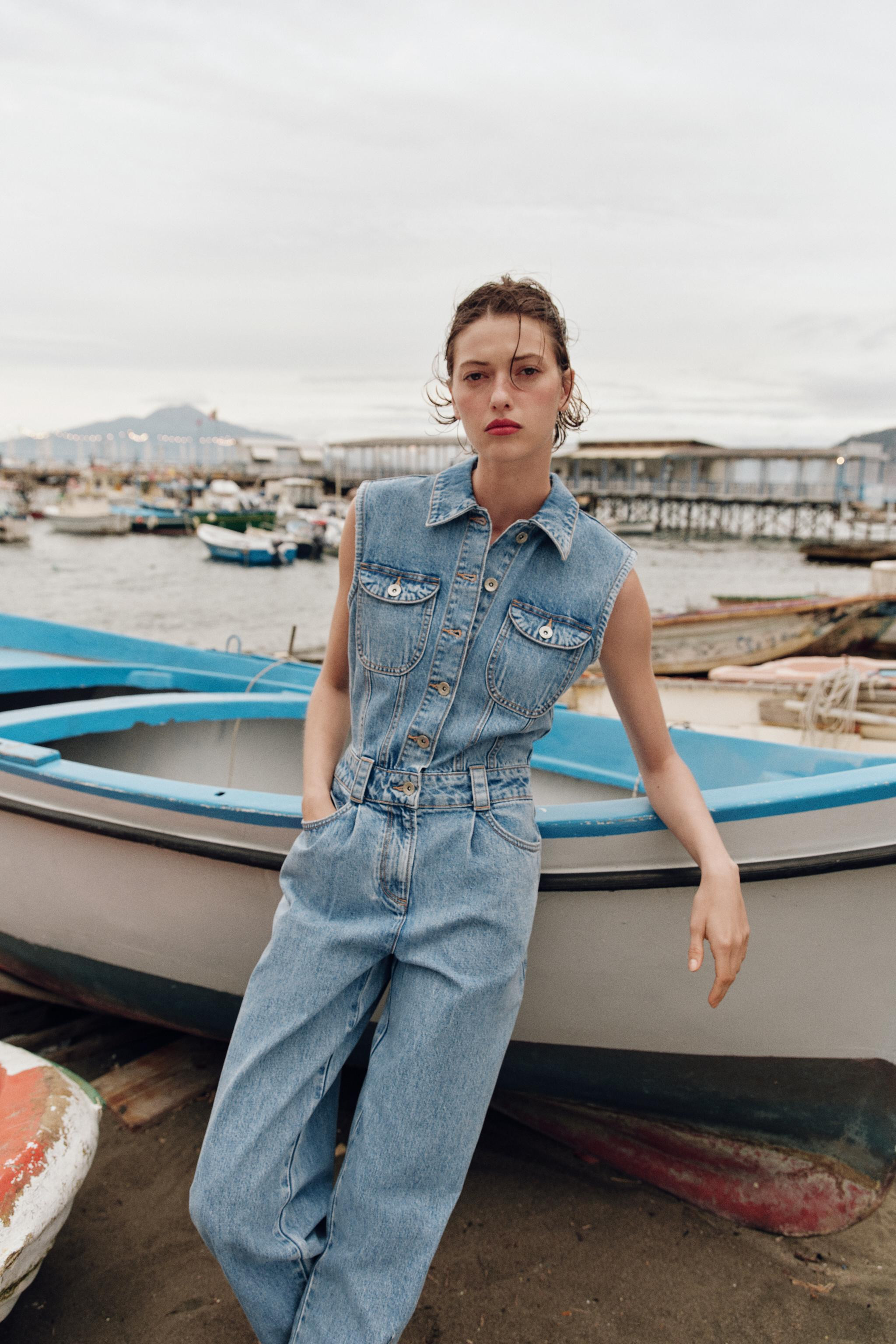 Z1975 BALLOON LEG DENIM JUMPSUIT | Zara US