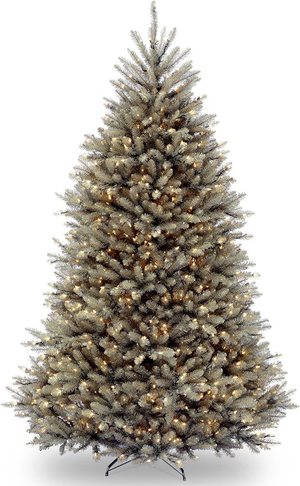 National Tree Company Pre-Lit Artificial Full Christmas Tree, Blue, Dunhill Fir, White Lights, In... | Amazon (US)