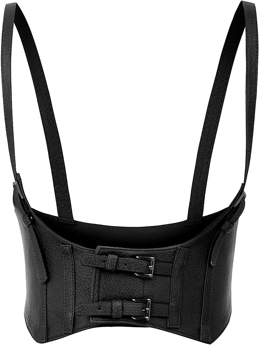 KANCY KOLE Women Fashion Faux Leather Waist Belt Steampunk Underbust Corset | Amazon (US)