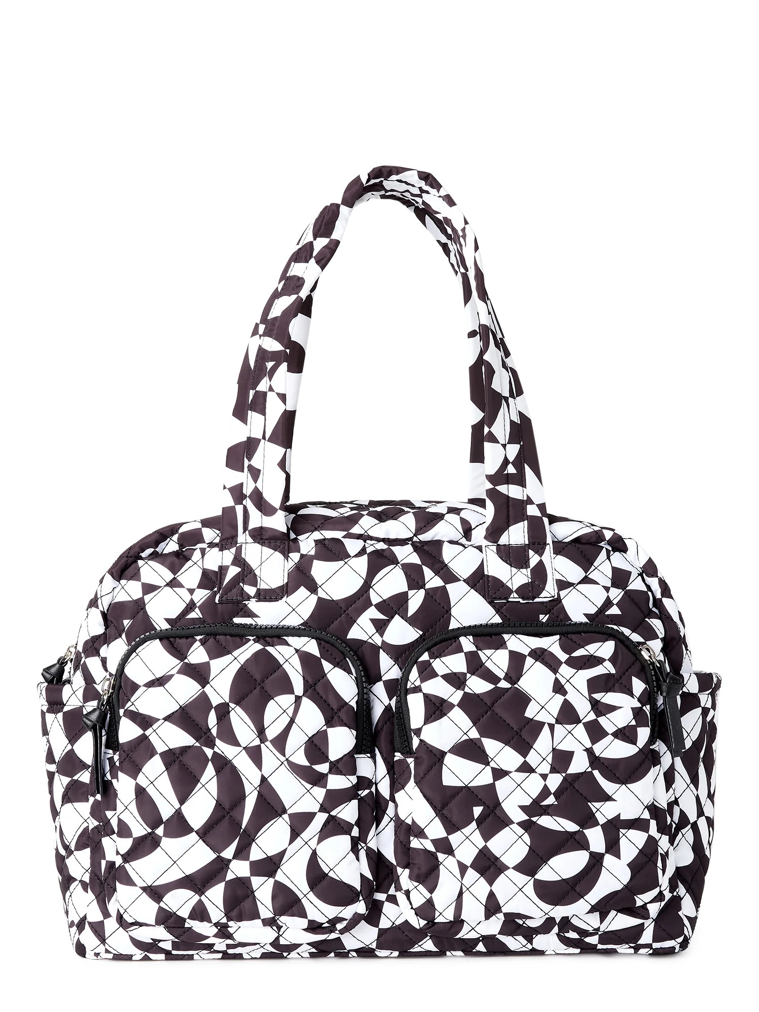 No Boundaries Women's Double Pocket Weekender Black White Kaleidoscopic | Walmart (US)