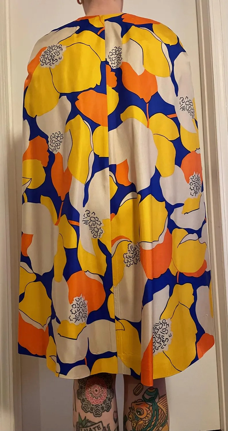 Nettie Rosenstein- Rare Cape Dress-1960s - Etsy | Etsy (US)