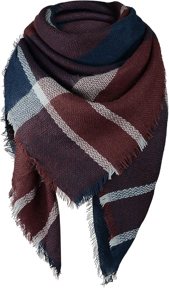American Trends Womens Fall Winter Scarf Plaid Tassel Soft Warm Blanket Scarves Womens Shawl Wrap... | Amazon (US)