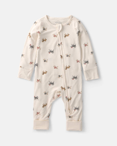 Baby Dog PurelySoft\u2122 2-Way Zip Sleep & Play Pajamas - Cream | Carter's | Carter's Inc
