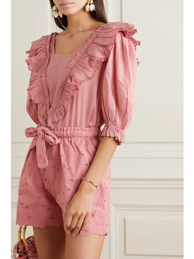 Anita Eayte ruffled cotton-voile top | NET-A-PORTER (US)