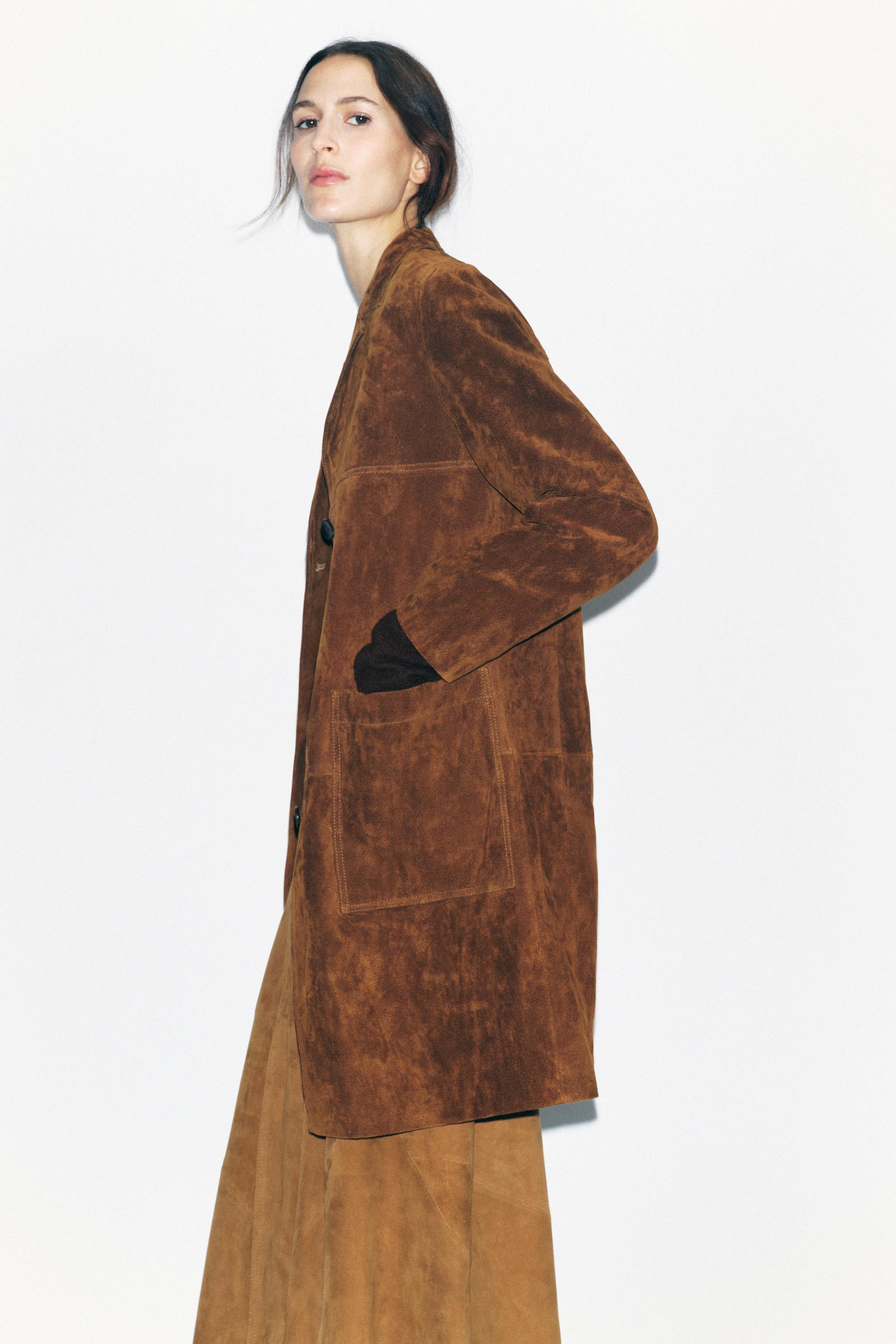 ZW COLLECTION LIMITED EDITION 100% SUEDE COAT | Zara US