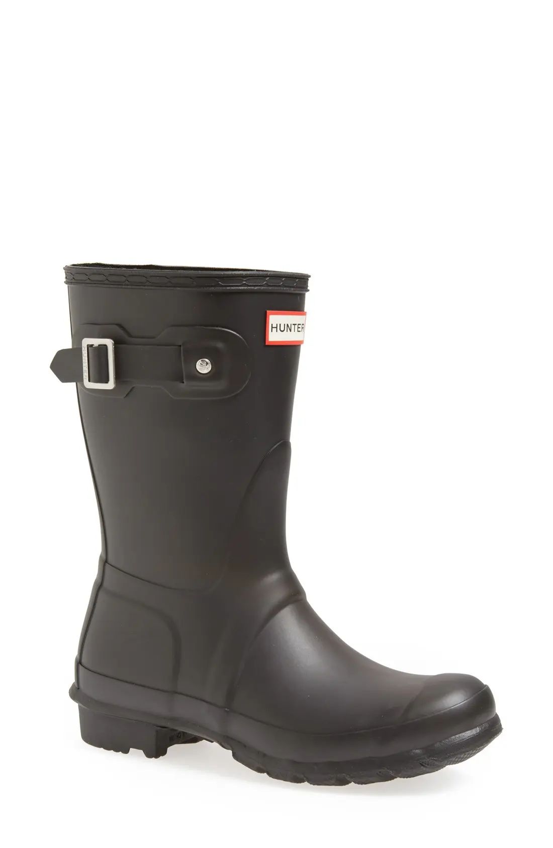 Women's Hunter Original Short Waterproof Rain Boot, Size 10 M - Black | Nordstrom