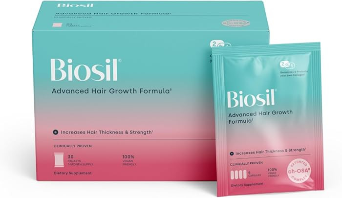 Biosil Advanced Hair Growth Formula - 30 Packets - Promotes Hair (re) Growth, Prevents Hair Loss ... | Amazon (US)