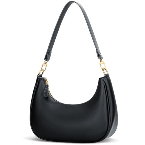 KKXIU Shoulder Bag for Women Small Purse Cute Clutch Hobo Handbag Trendy Crescent Bag-Black | Amazon (US)