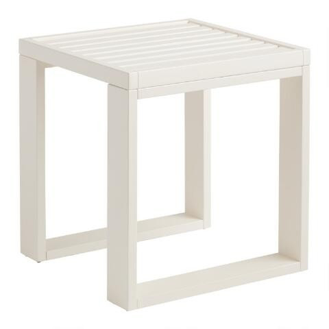 Kapari White Wood Outdoor Accent Table | World Market