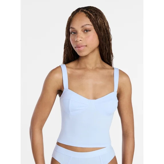 No Boundaries Cotton Rib Corset, Women's XS-XXXL | Walmart (US)