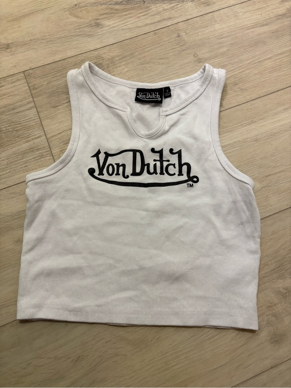 Von Dutch White Tank with Black Logo | Poshmark