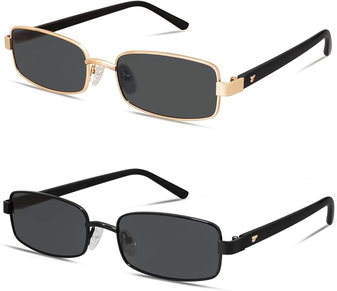 VANLINKER Retro Rectangle Polarized Sunglasses for Women Men Gold Black Vintage Shades Square Sun... | Amazon (US)