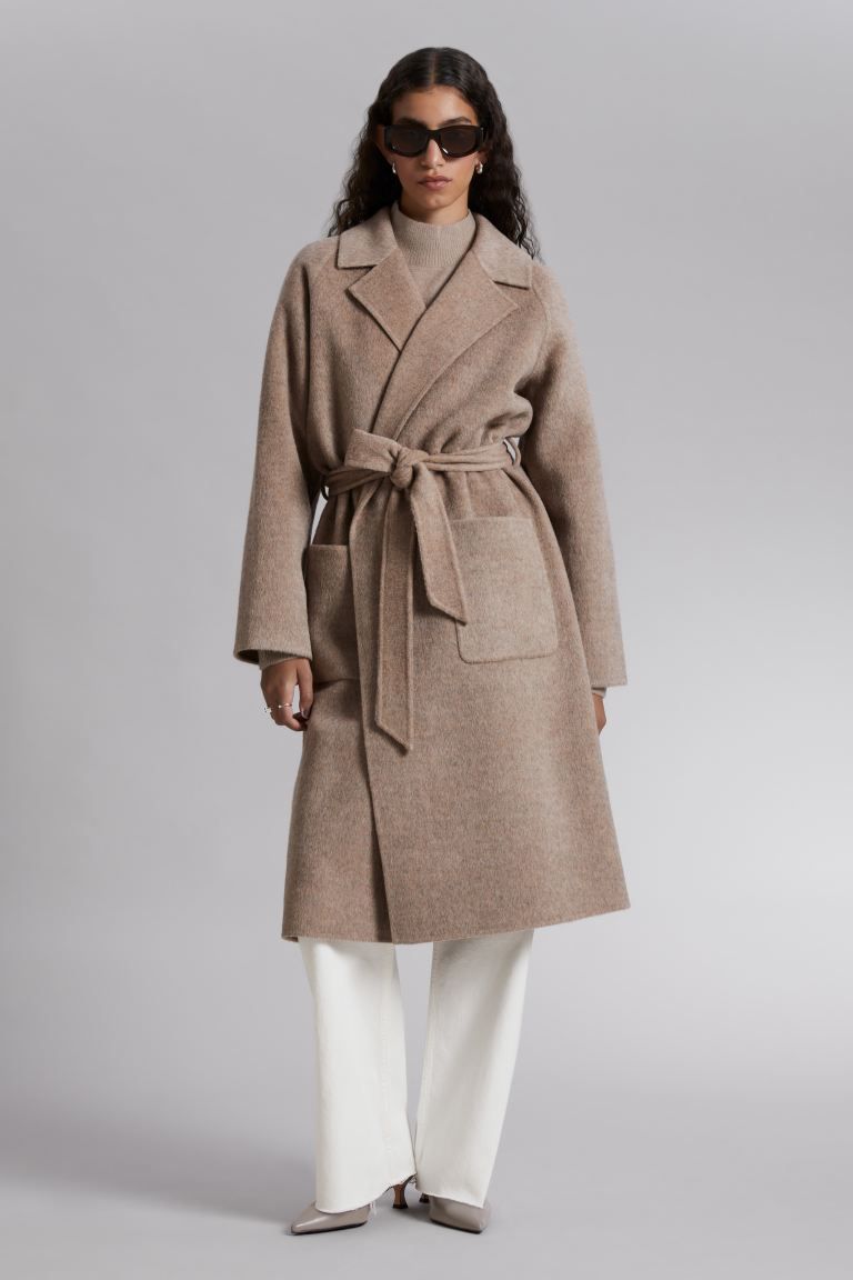 Belted Coat - Sand Melange - Ladies | H&M GB | H&M (UK, MY, IN, SG, PH, TW, HK)