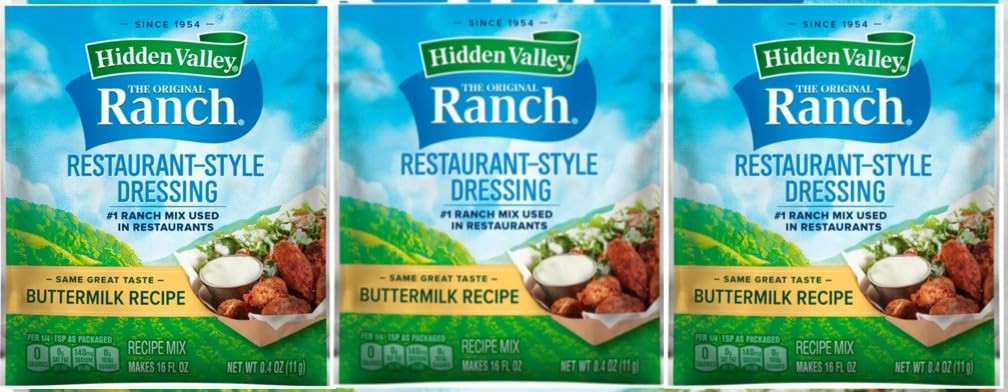 Hidden Valley Buttermilk Ranch Salad Dressing & Seasoning Mix, Gluten Free - Pack of 3 | Amazon (US)