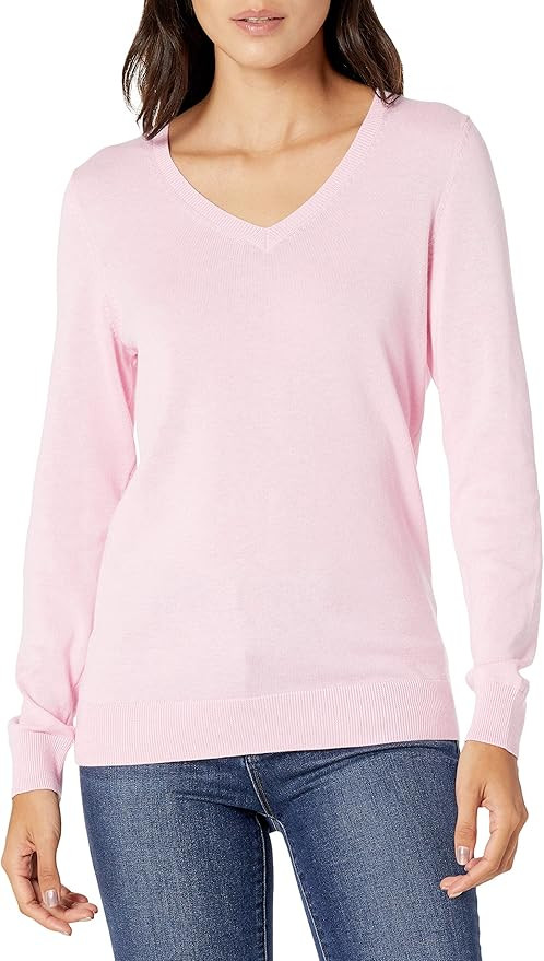 Amazon Essentials Women's Classic-Fit Lightweight Long-Sleeve V-Neck Sweater (Available in Plus S... | Amazon (US)