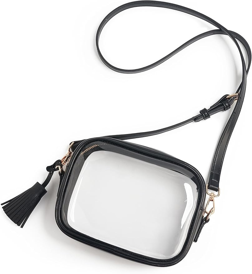 Clear Bag Stadium Approved, PVC Clear Crossbody Purse Small Clear Crossbody Bag with Adjustable S... | Amazon (US)