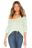 Free People Crashing Waves Women's Open Knit Slouch Sweater, Mint, Medium | Amazon (US)