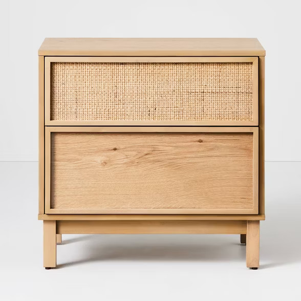 Wood & Cane Transitional Nightstand - Hearth & Hand™ with Magnolia | Target