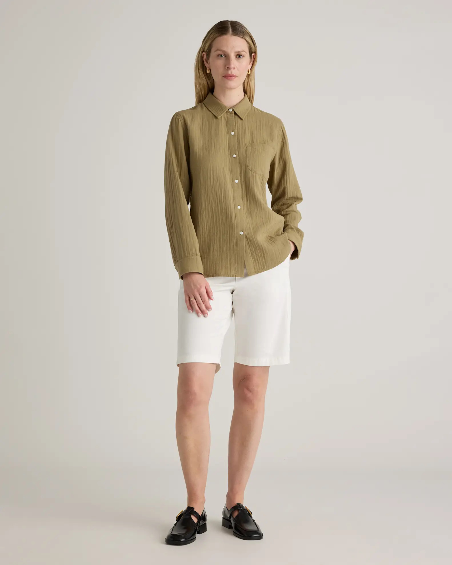 Organic Stretch Cotton Chino Bermuda Shorts | Quince