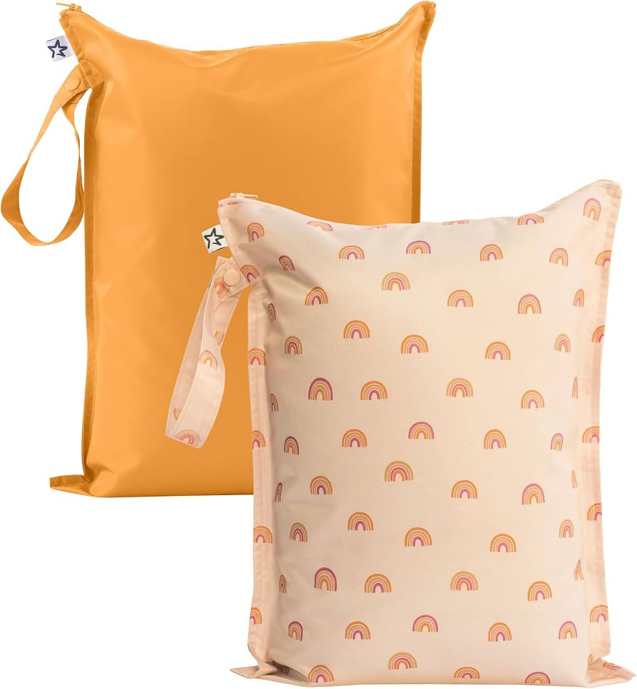 Tiny Twinkle Mess Proof Wet Bags | 2-Pack Reusable Waterproof Wet Bags for Swimsuits | Baby Cloth... | Amazon (US)
