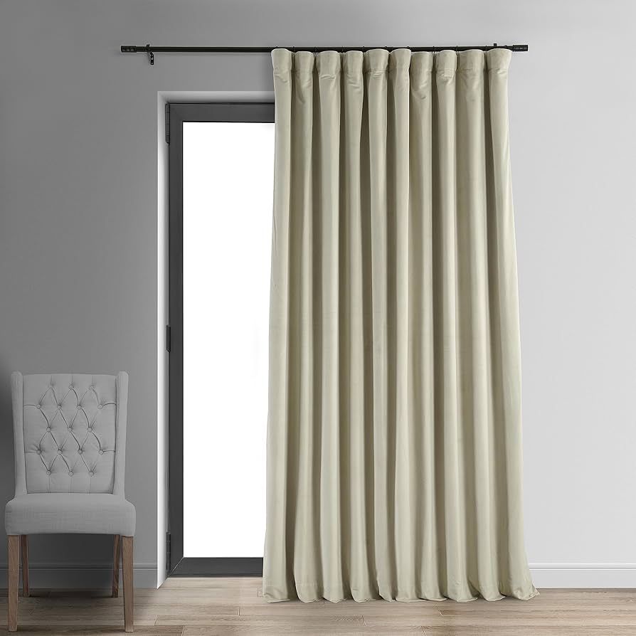 HPD Half Price Drapes Signature Blackout Velvet Curtains 84 Inches Long Extra Wide Heat & Full Li... | Amazon (US)