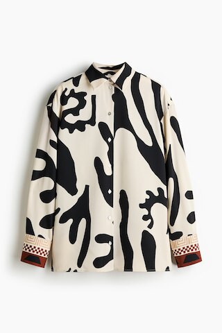 H & M - Printed Twill Shirt - Beige | H&M (US + CA)