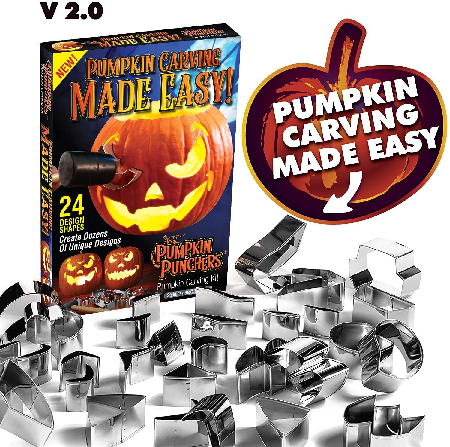 Pumpkin Punchers Pumpkin carving kit for kids | Pumpkin carving tools | Pumpkin carving stencils | P | Amazon (US)
