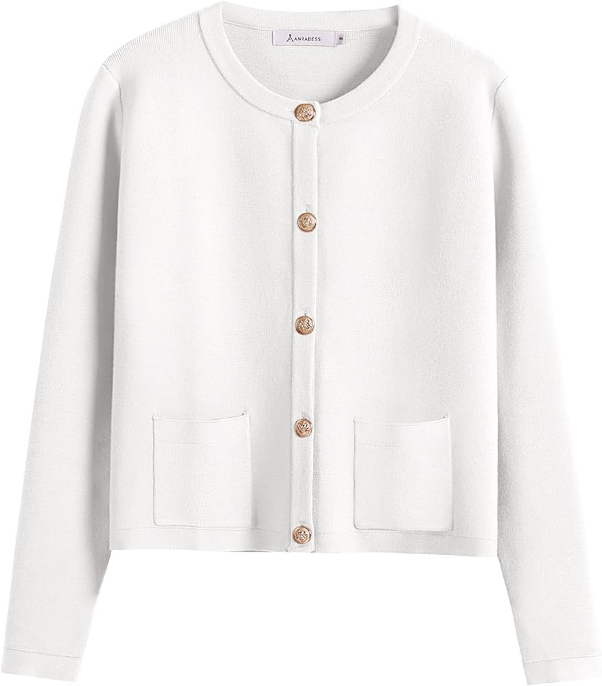 ANRABESS Women Striped Cardigan Sweaters Button Down Cropped Knit Lady Jackets Coat 2025 Fall Out... | Amazon (US)