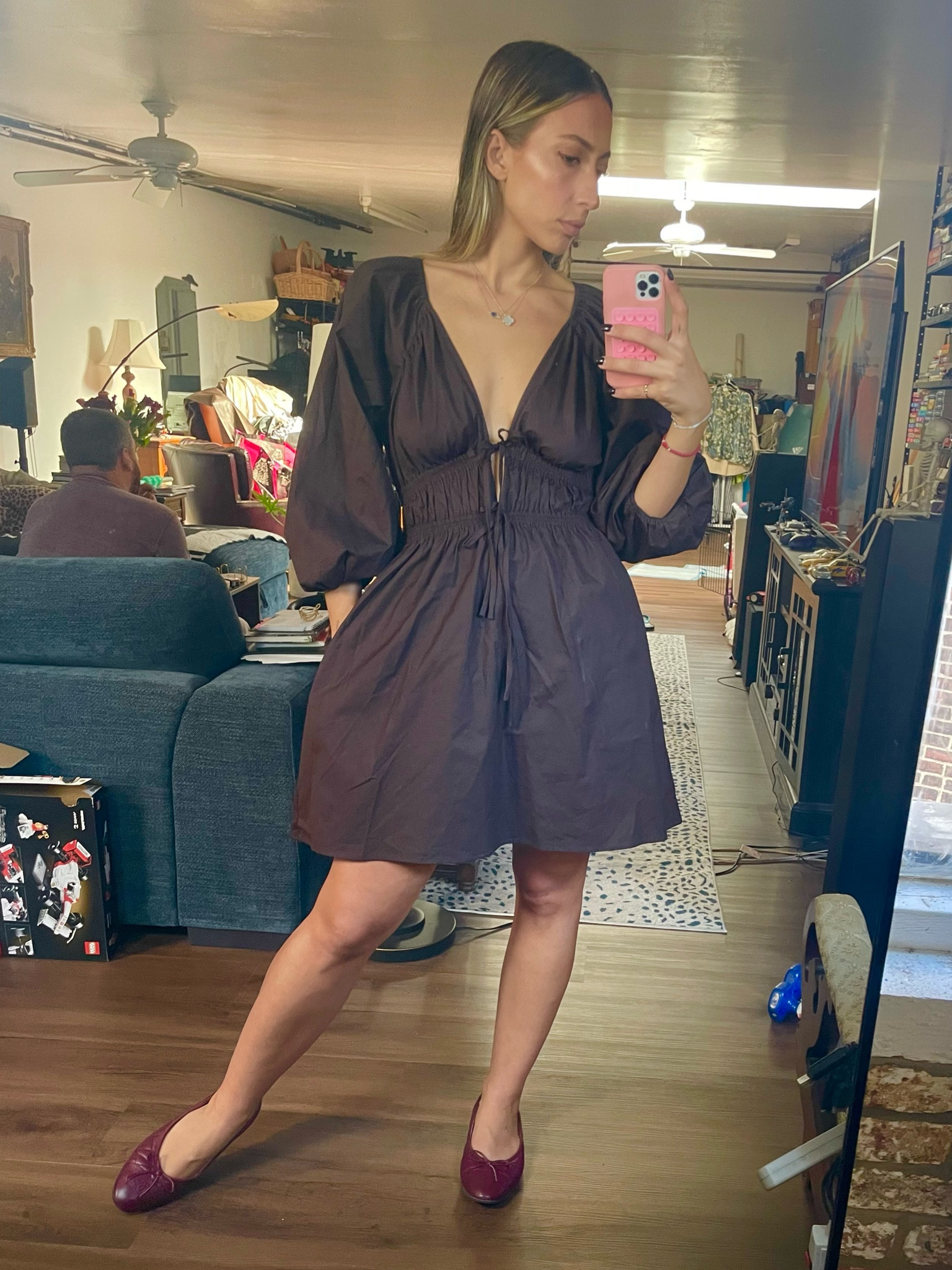 Summer to fall transitioning outfit, fall outfit, fall, ballet flats, chocolate brown dress, fall dress, fall fashion, fall style 

#LTKStyleTip #LTKFindsUnder100 #LTKSeasonal