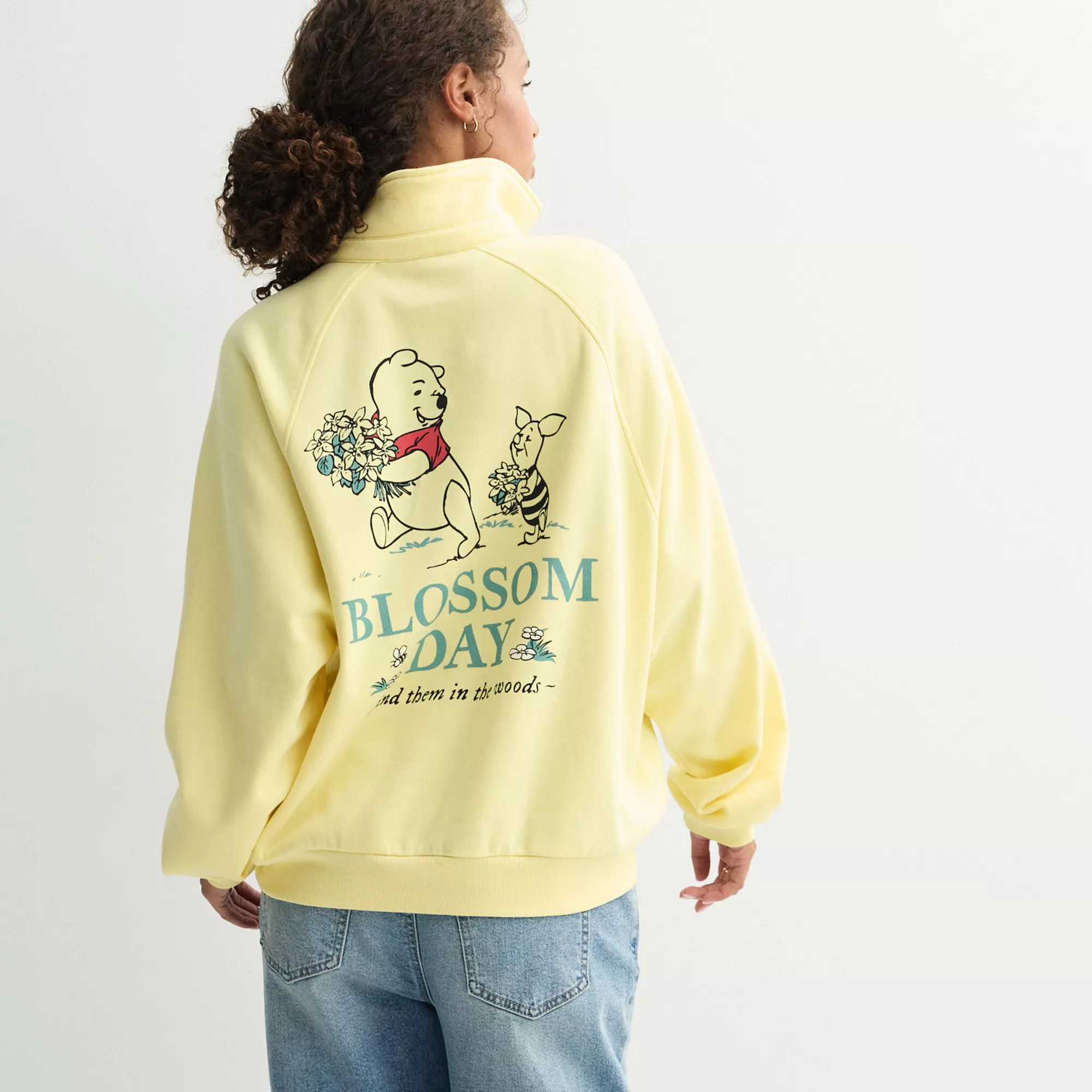 Juniors' Disney's Winnie the Pooh Graphic Quarter Snap Fleece Pullover | Kohl's