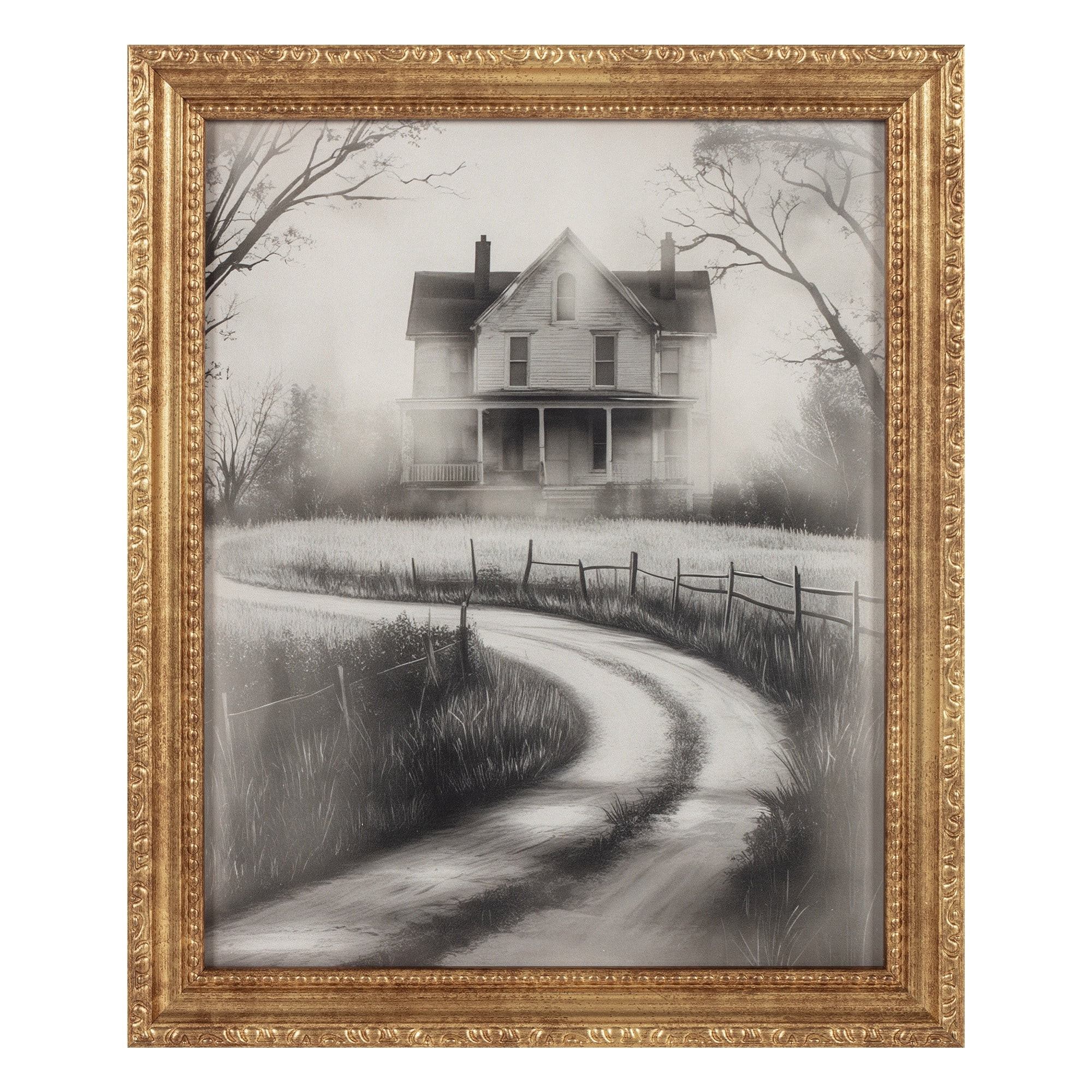My Texas House Haunted Path Halloween Art 9x11 Framed Print Under Glass - Walmart.com | Walmart (US)