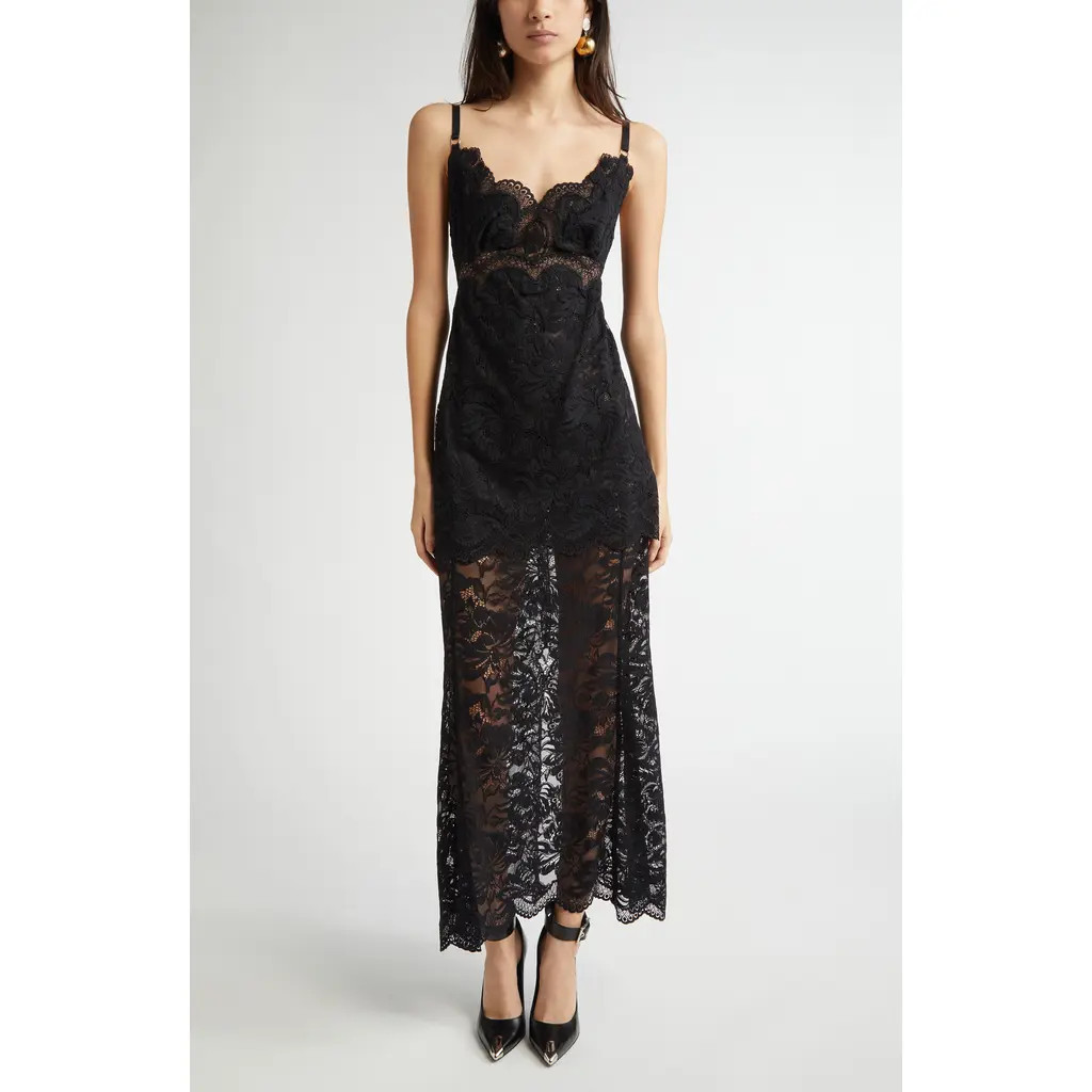 Rabanne Lace Slipdress in Black at Nordstrom, Size 10 Us | Nordstrom