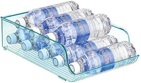 mDesign Wide Plastic Kitchen Water Bottle Storage Organizer Tray Rack - Holder and Dispenser for ... | Amazon (US)