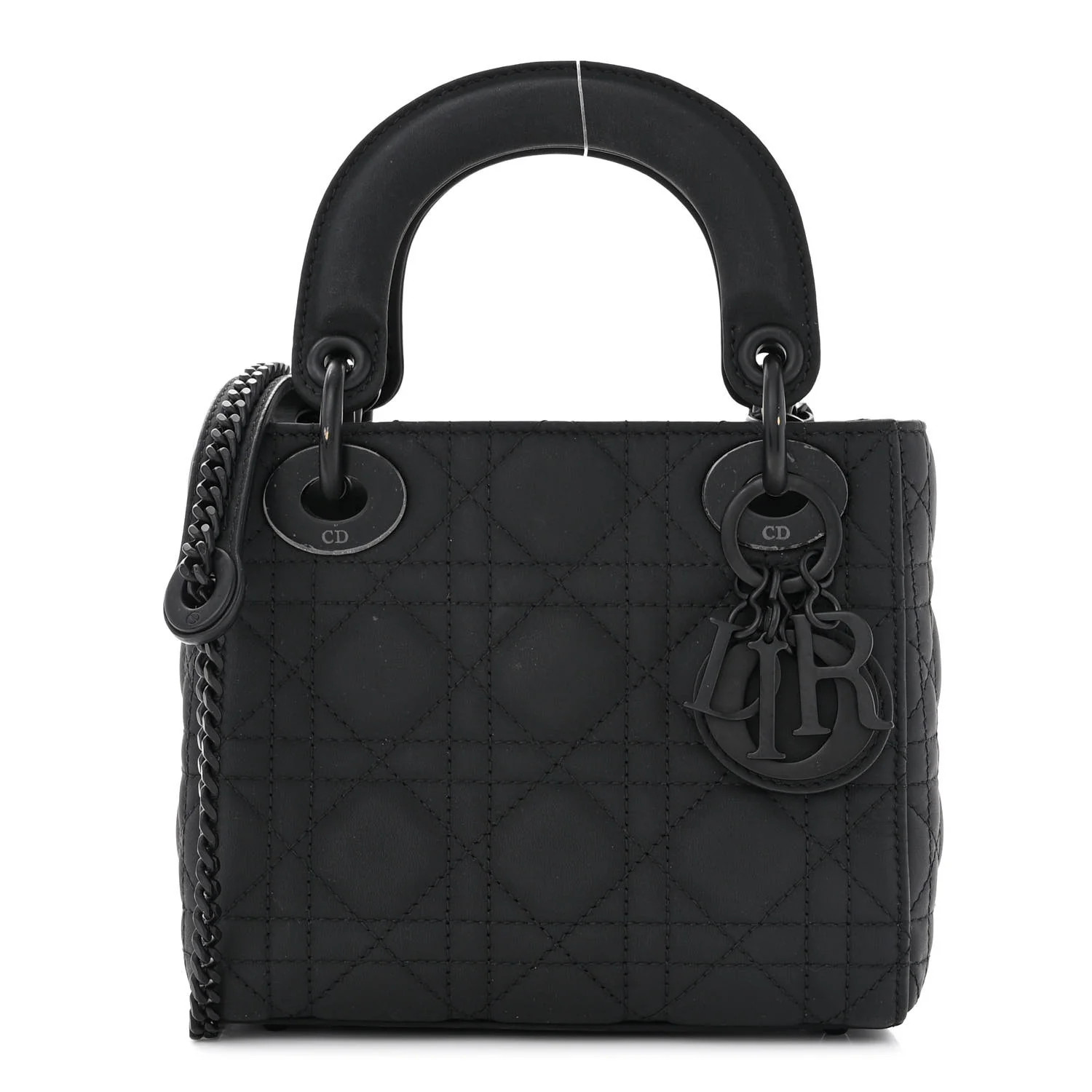 Ultra Matte Calfskin Cannage Mini Lady Dior Black | FASHIONPHILE (US)