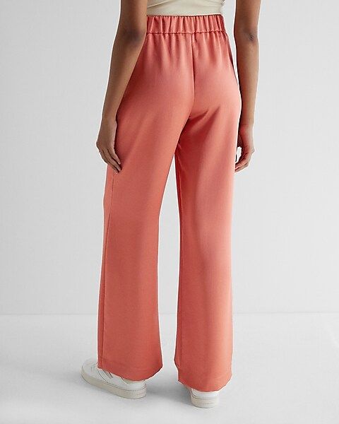 High Waisted Satin Pleated Trouser Pant | Express