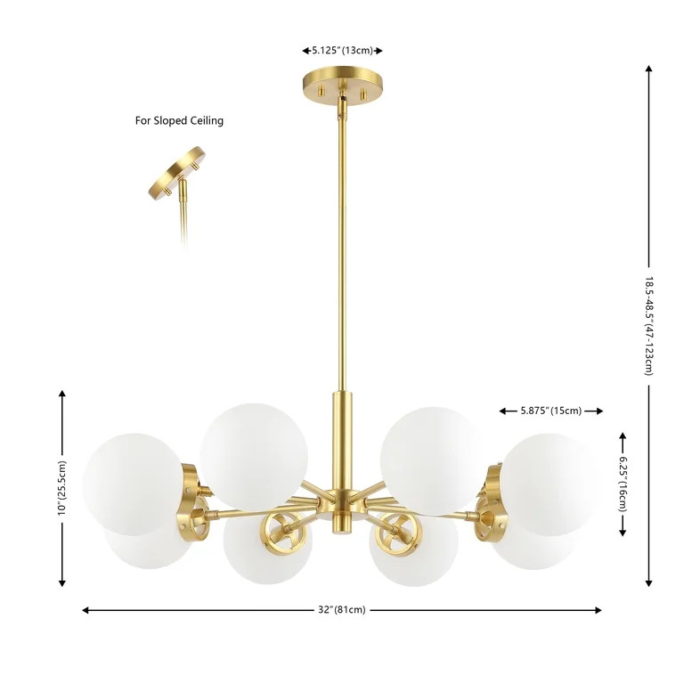 Safavieh 8-Light Mid-Century Modern Iron Gold Sputnik Chandelier | Walmart (US)