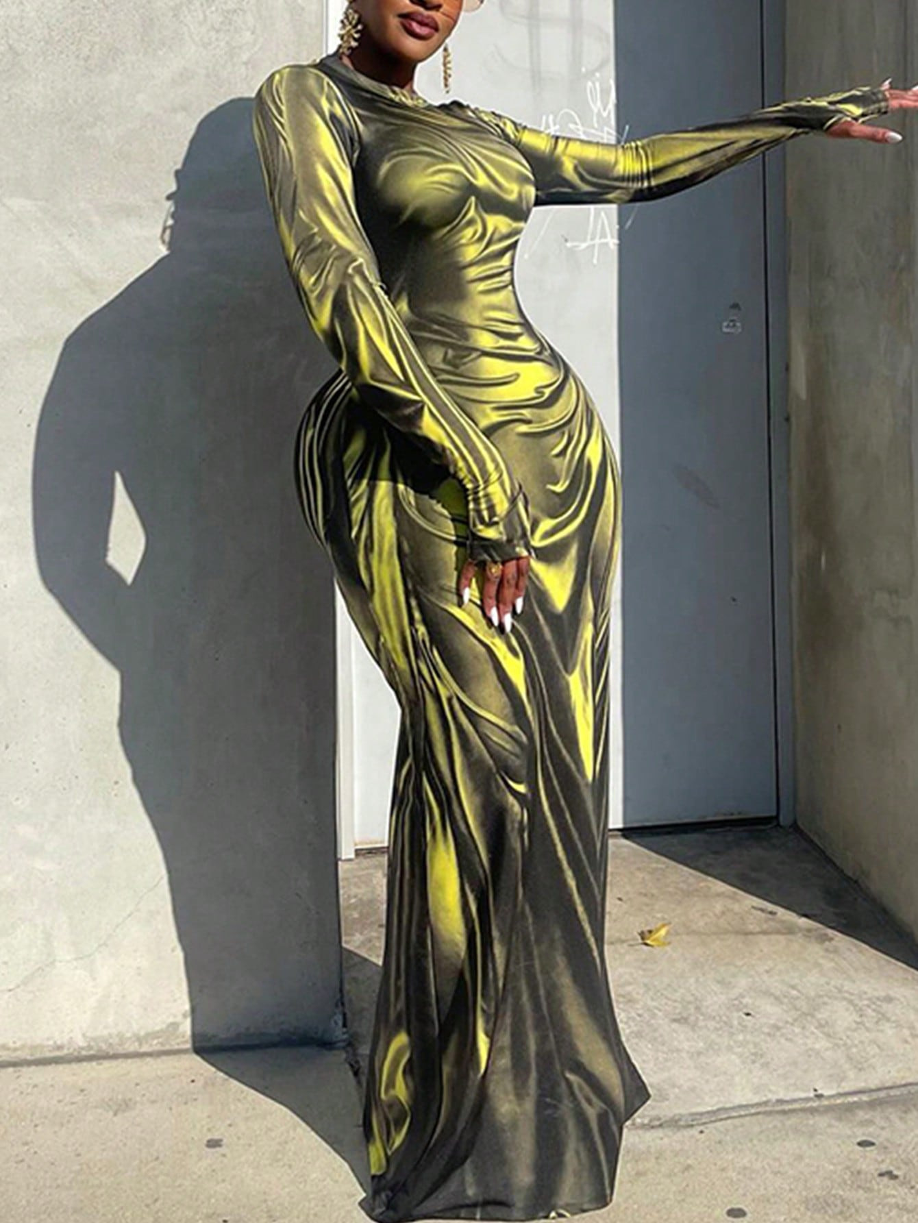 Trends1pc Women's Bodycon 3D Printed High Waist Mini Dress | SHEIN