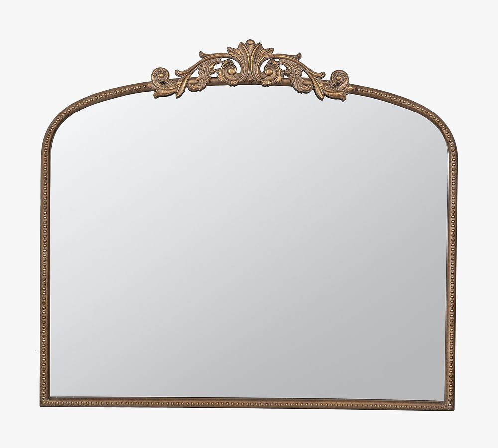 Fleur Mantel Arch Mirror, Brass, 40""W X 31""H | Pottery Barn (US)