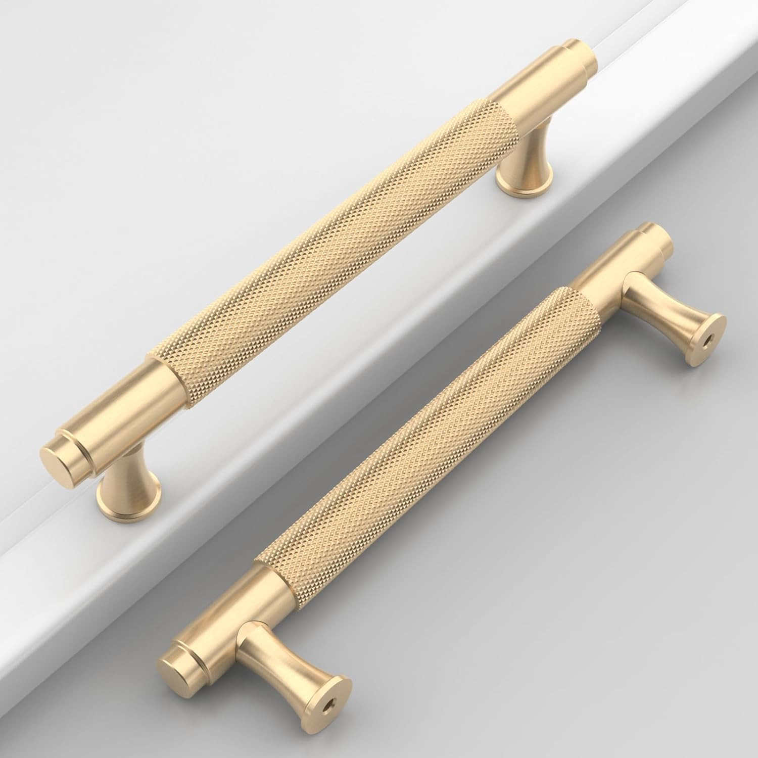 10 Pack 5"(128mm) Gold Cabinet Pulls Knurled Kitchen Cabinet Handles Drawer Pulls Cupboard Hardwa... | Amazon (US)