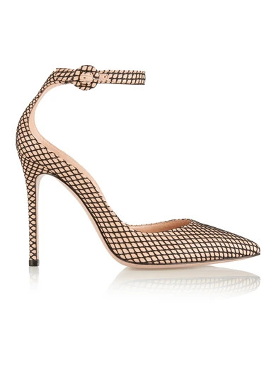 Leather and fishnet pumps | NET-A-PORTER (US)