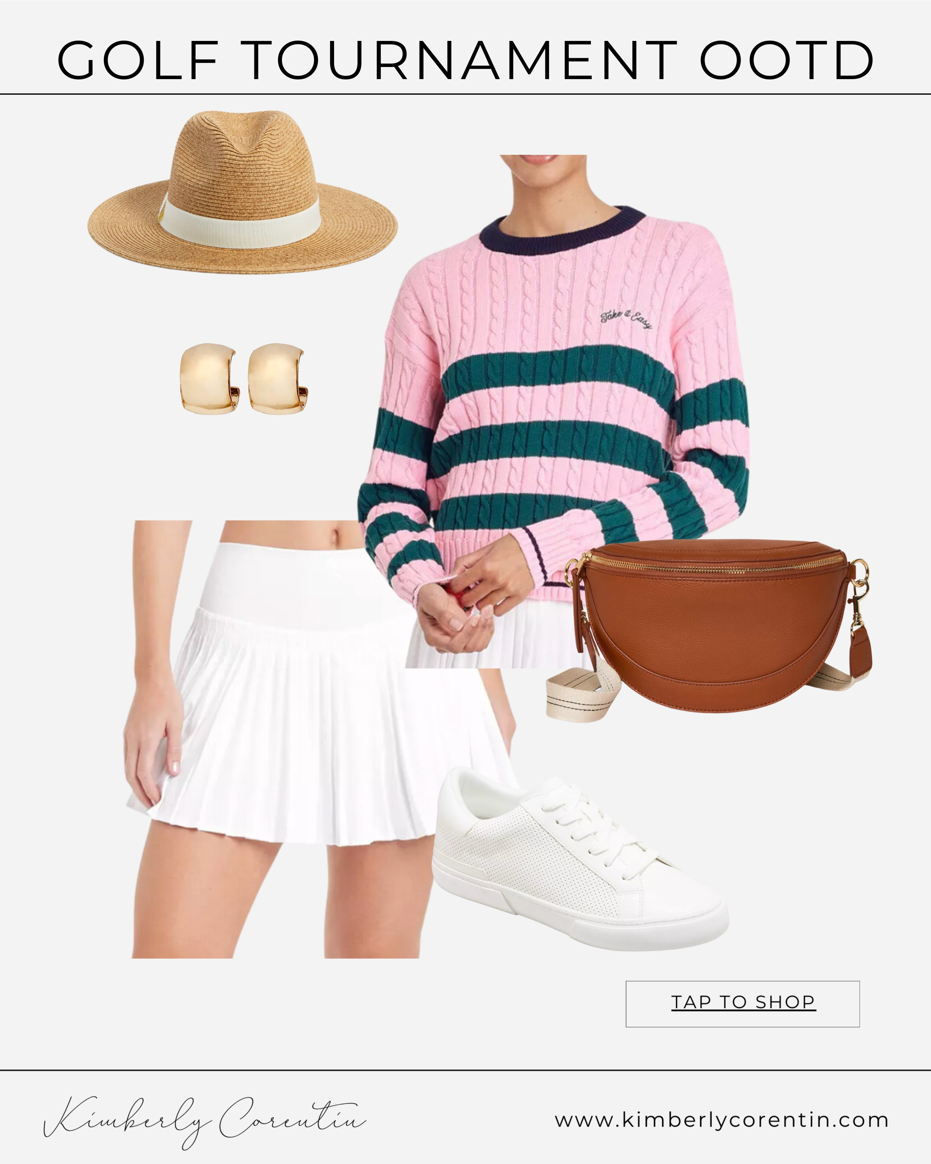 Masters outfit idea for golf tournament season! 

Golf outfit idea, spectator outfit, masters, Augusta National, target fashion, golf event outfit, white sneakers, brown crossbody, white tennis skirt, wide bring hat, gold hoops

#LTKStyleTip #LTKFindsUnder50 #LTKFindsUnder100