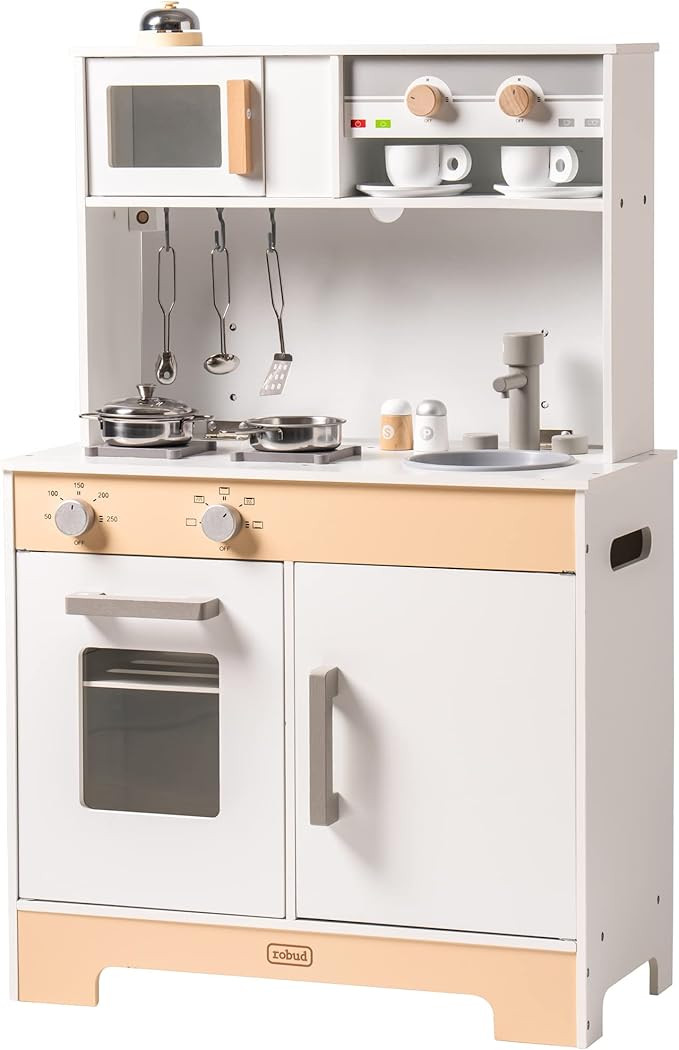 2-in-1 DIY Wooden Kitchen Playset for Kids and Children, Gifts for New Year Birthday Party and Ch... | Amazon (US)