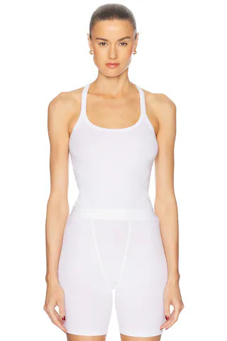 Slim Racer Tank in White | Revolve Clothing (Global)