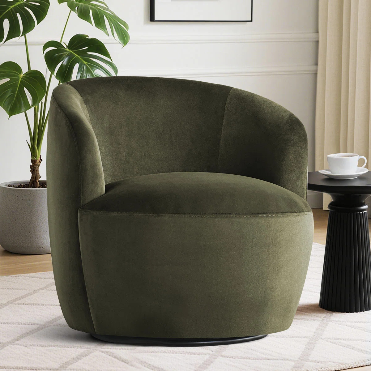 27" Wide Velvet Small Swivel Barrel Accent Chair | Wayfair North America
