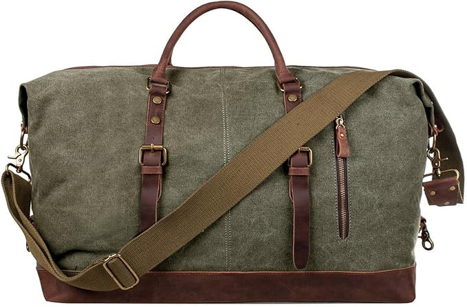 S-ZONE Duffle Bag for Travel Canvas Duffel Bag Carry on Weekender Bag for Men | Amazon (US)