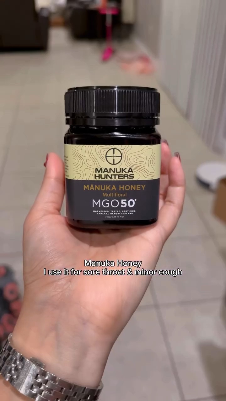 Last week, Attie had a little cough + scratchy throat 😩 then it was Wisely. 

We used Manuka Hunters’ Honey (MGO 50+) for Attie’s sore throat and minor coughs. 🍯 It has a richer, bolder taste than regular honey. A spoonful straight up or stirred into warm water before bed really helps coat your throat.✨

If you’re building a more natural wellness cabinet for your family, manuka honey is a good one to have.

#LTKmomlife #LTKselfcare #LTKvlog