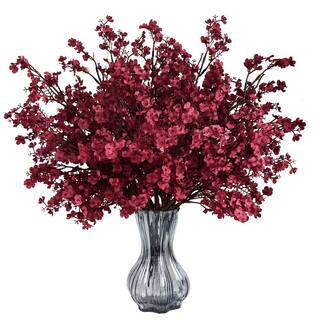 19 in. Wine Red Artificial Baby's Breath Silk Flowers, 6Pcs Real Touch Gypsophila Bouquets for Fa... | The Home Depot