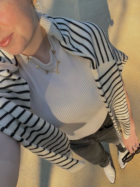 Preppy styled outfit 🤍
Custom name necklace, striped sweater, hoop earrings, nude lipstick, white boots

#LTKstyletip #LTKSeasonal #LTKfindsunder50